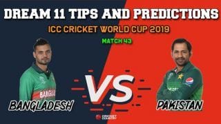 BAN vs PAK Dream11 Prediction, Cricket World Cup 2019, Match 43: Best Playing XI Players to Pick for Today’s Match between Bangladesh and Pakistan at 3 PM